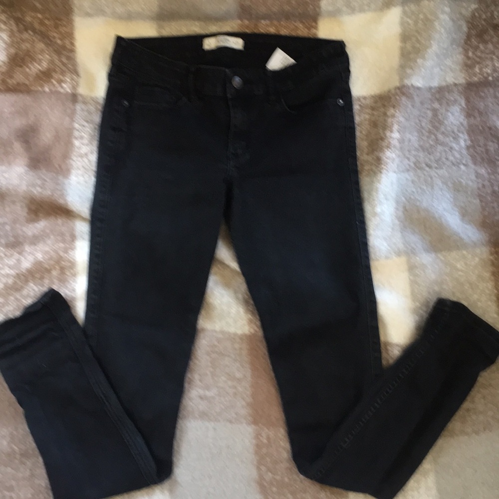Abercrombie black denim stretch pants